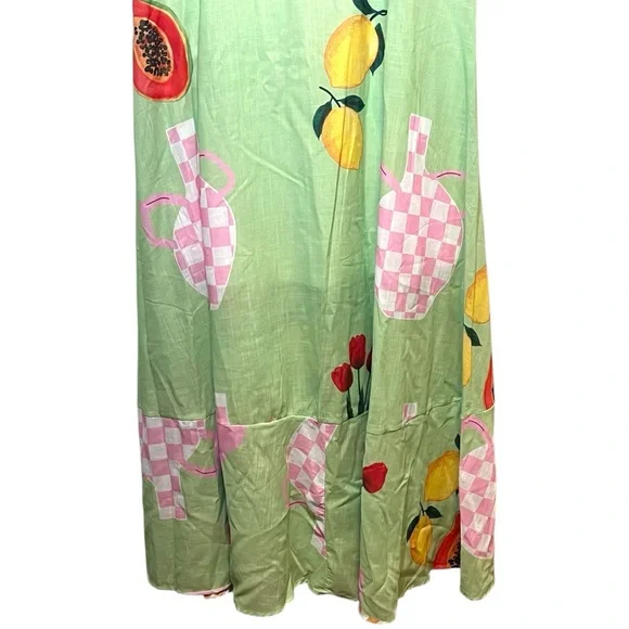 NWT Petal and Pup Women's Brea Green Fruit and Floral Print Maxi Dress Size XL - Picture 12 of 16